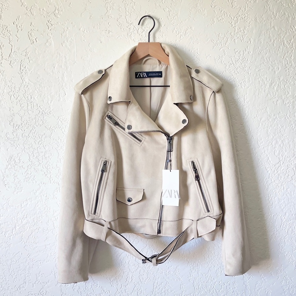 Zara Faux Suede Biker Jacket